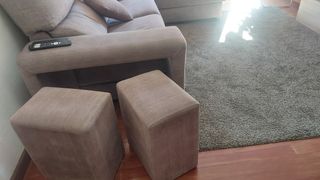 Divano chaise longue in tessuto a 4 posti