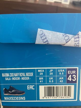 Zapatillas Joma Futbol Sala Talla 43