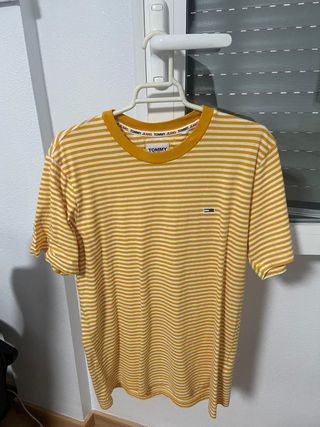 Camiseta Tommy Jeans Rayas Amarillas y Blancas