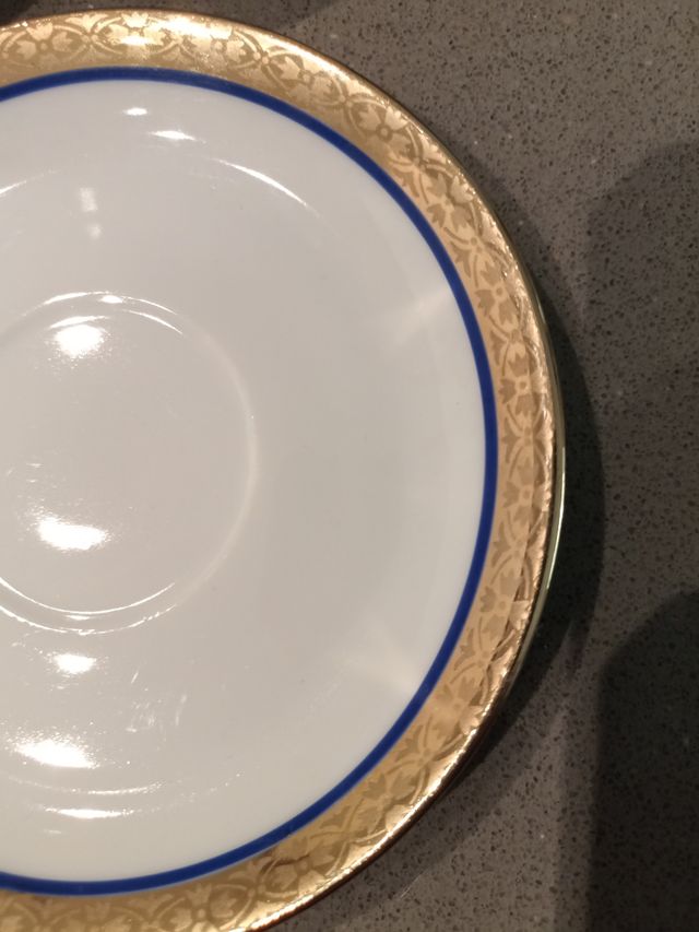 5 piattini porcellana Bavaria oro