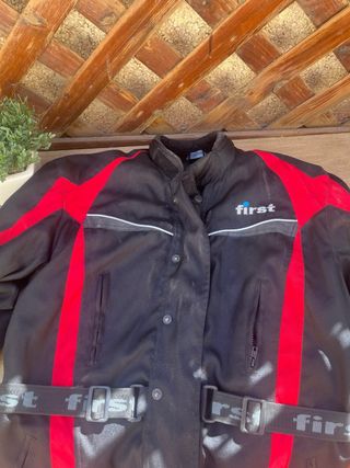 Chaqueta Moto First Negra y Roja Talla XL