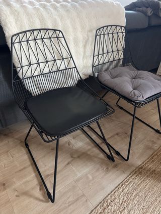 Pack 4 Sillas Comedor Acero Negro
