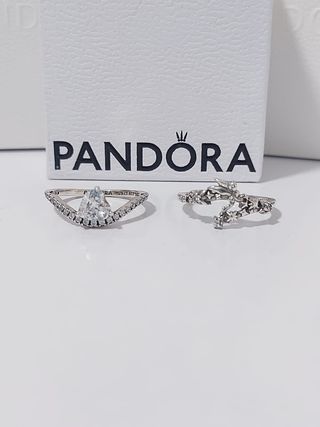Anillo Pandora Plata Corazón y Estrellas