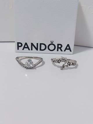 Anillo Pandora Plata Corazón y Estrellas