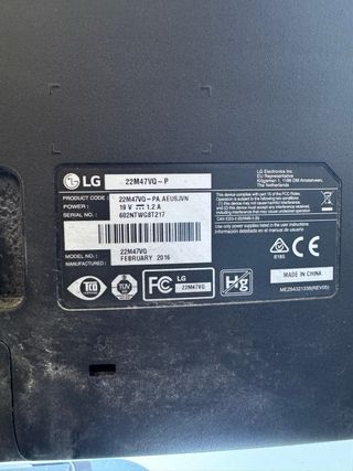 Monitor LG 22 LED Negro