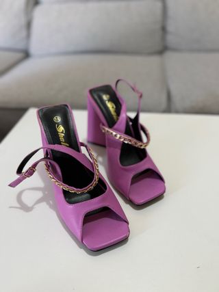 Zapatos Shalla Morados y Dorados Talla 38