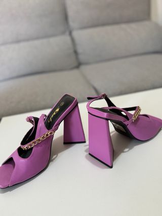 Zapatos Shalla Morados y Dorados Talla 38