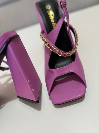 Zapatos Shalla Morados y Dorados Talla 38
