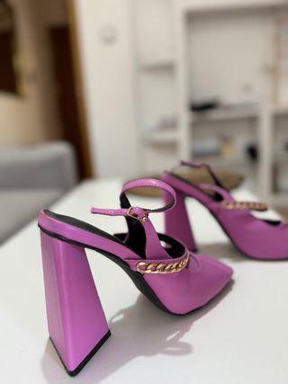 Zapatos Shalla Morados y Dorados Talla 38