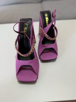 Zapatos Shalla Morados y Dorados Talla 38