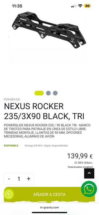 Guías Powerslide Nexus Trinity 3x90 Rockered