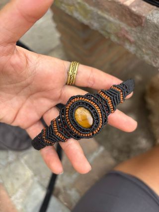 Pulsera Macramé Piedra Ojo de Tigre