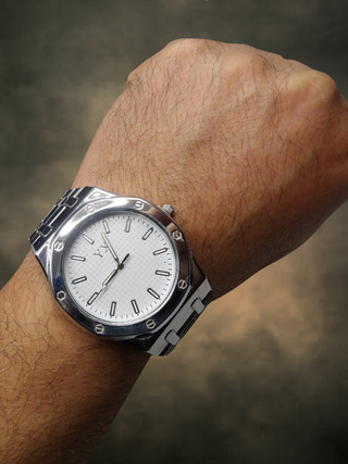 Orologio Uomo Octagon 43mm Silver White