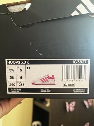 Zapatillas Adidas Blancas y Rosas 38 Nuevas