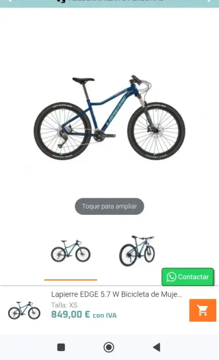 Bicicleta Lapierre Edge 5.7w talla M Mujer