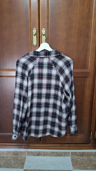 Blusa de cuadros multicolor, talla XS