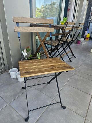 Sillas de terraza madera y metal