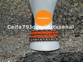 Pulsera Hematites Dorado y Plateado