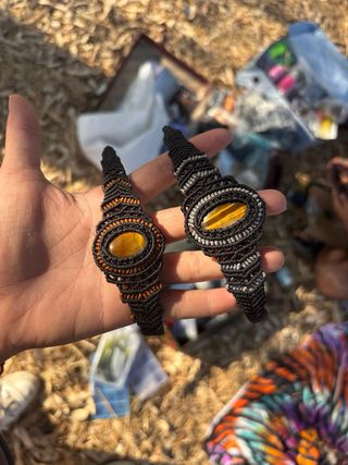 Pulseras Macramé con Piedra Ojo de Tigre