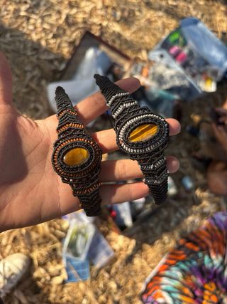 Pulseras Macramé con Piedra Ojo de Tigre