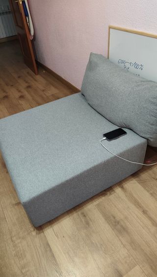 Sofá Cama Uniplaza Gris Tela