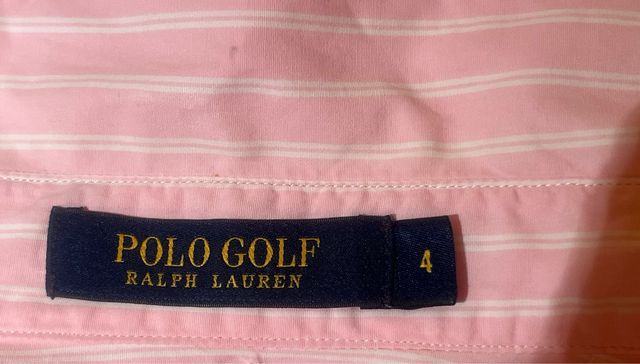 Camisa Polo Ralph Lauren rosa y blanca