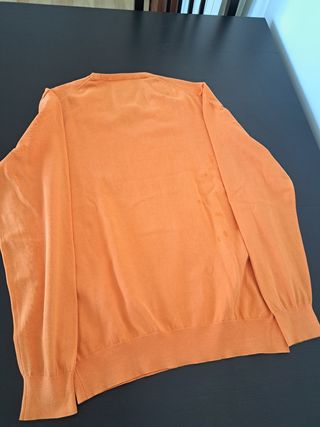 Jersey Massimo Dutti cuello pico naranja caballero