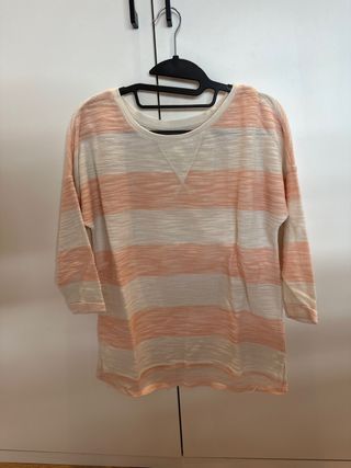 Jersey de rayas salmón y blanco