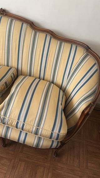 Divano 3 posti tessuto legno