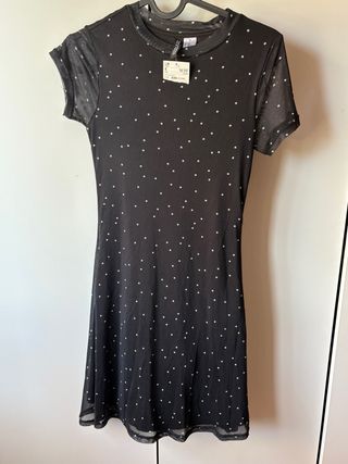 Vestido H&M Negro con Lunares XXS