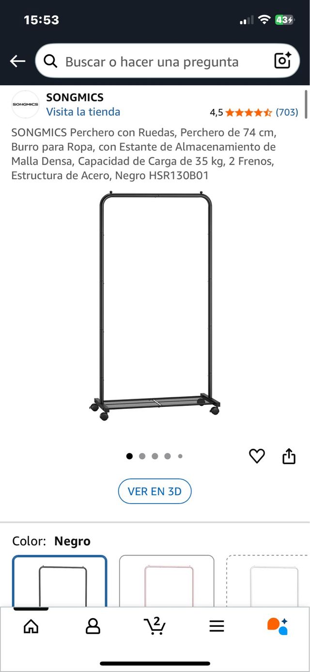 Cabide com Rodas e Prateleira. Ref. 25