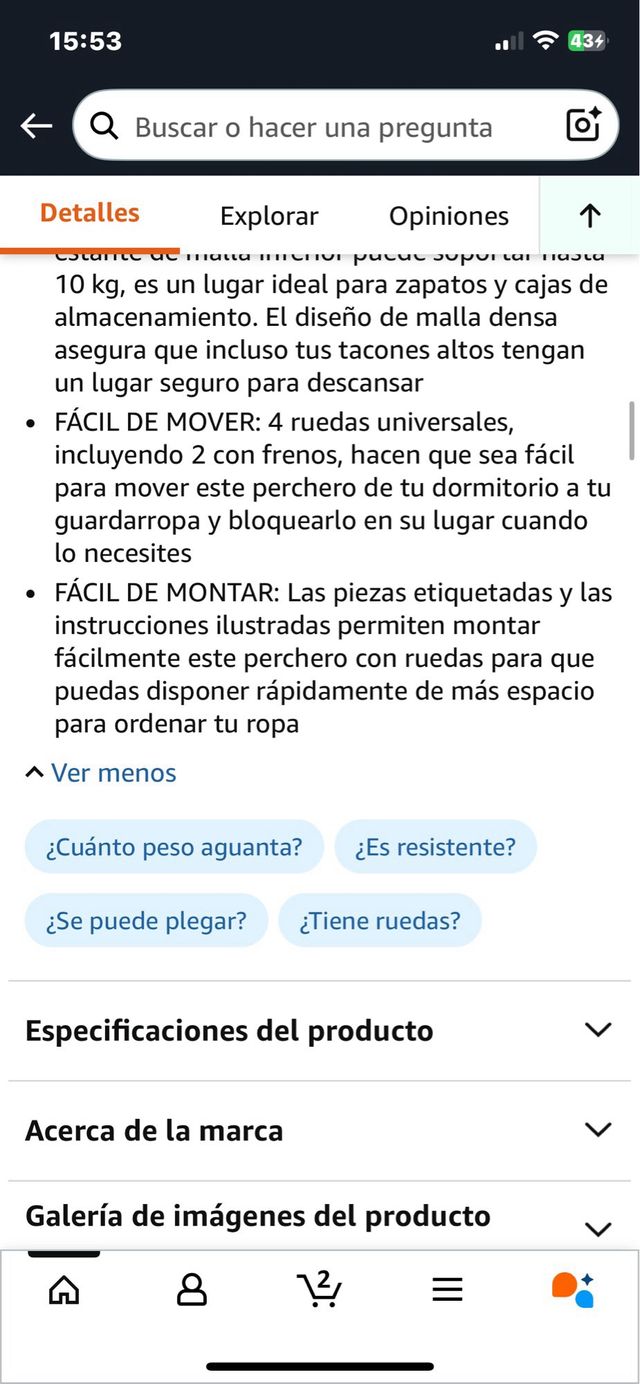 Cabide com Rodas e Prateleira. Ref. 25