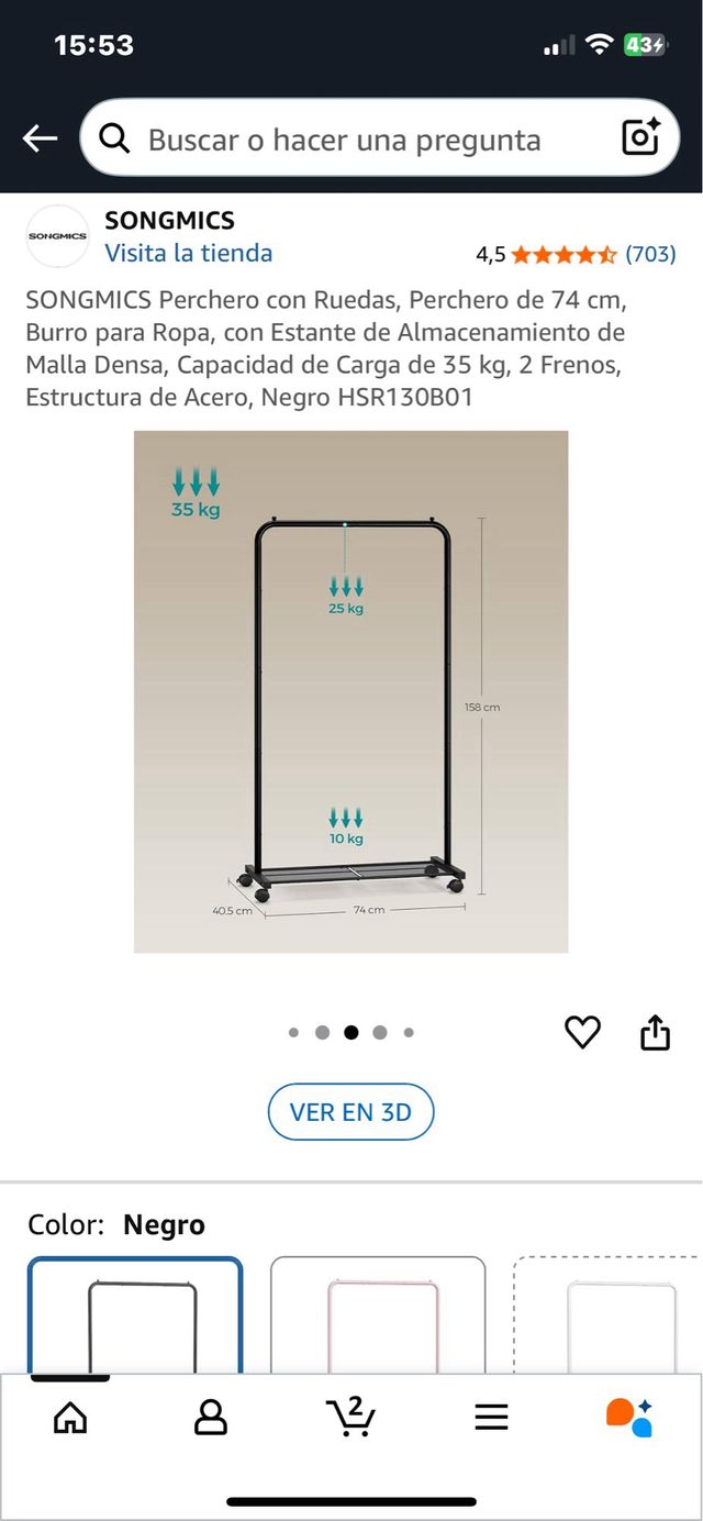 Cabide com Rodas e Prateleira. Ref. 25