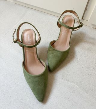 Zapatos tacón verde Marypaz