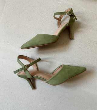 Zapatos tacón verde Marypaz