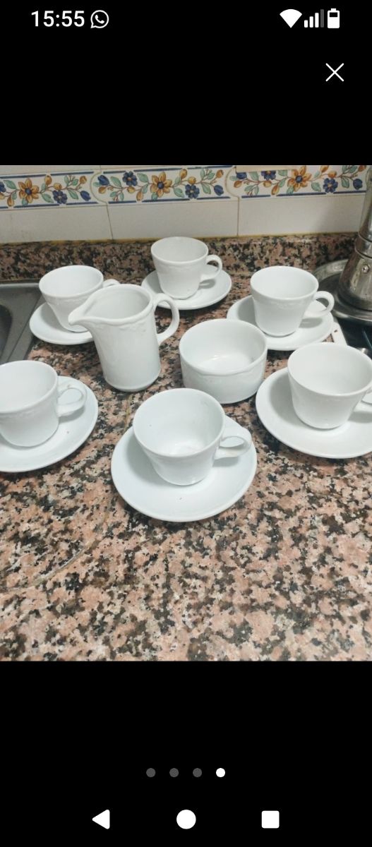 Juego de café Bidasoa porcelana blanco