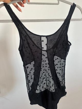 Body Bershka Tul Negro Lunares