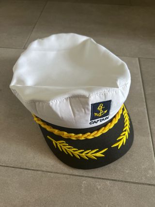Gorra de Capitán Marinero Blanca y Negra