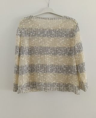 Jersey Anna Mora rayas beige/gris Talla M