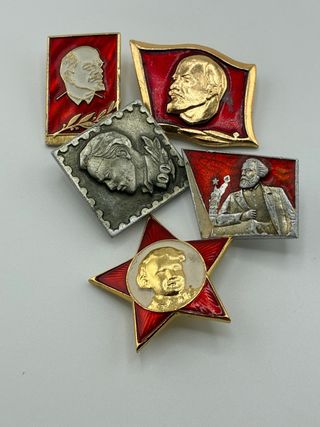 Lote insignias comunistas Lenin Marx