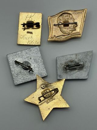 Lote insignias comunistas Lenin Marx