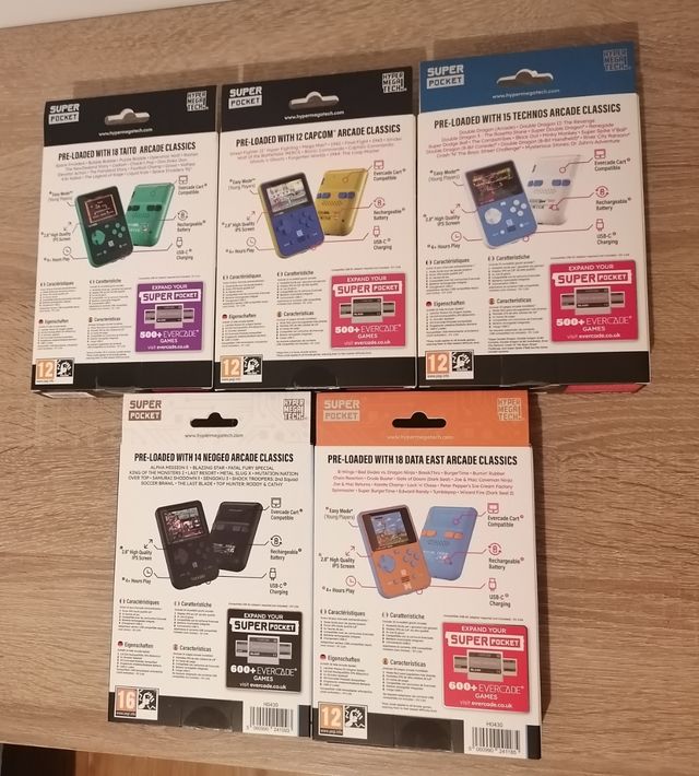 5 Evercade Super Pocket Capcom, NeoGeo, Taito... 