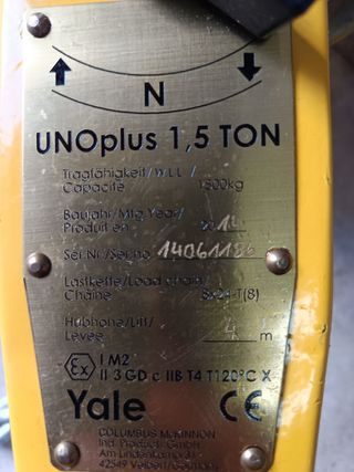 Polipasto Yale 1500 kg Manual