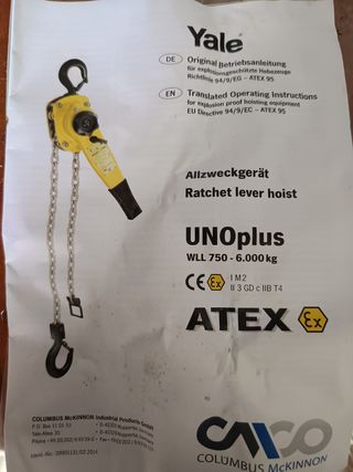 Polipasto Yale 1500 kg Manual