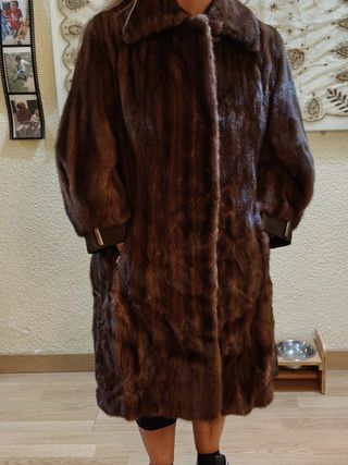 Chaquetón de piel natural marrón