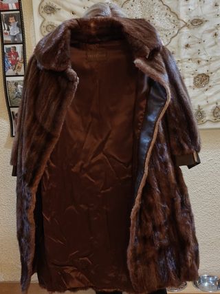 Chaquetón de piel natural marrón