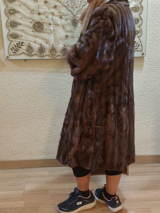 Chaquetón de piel natural marrón