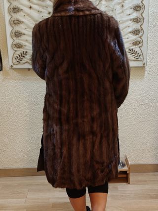 Chaquetón de piel natural marrón