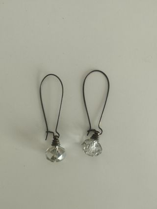 Pendientes largos cristal plata