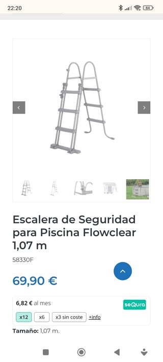 Escalera Piscina Bestway 107cm Gris